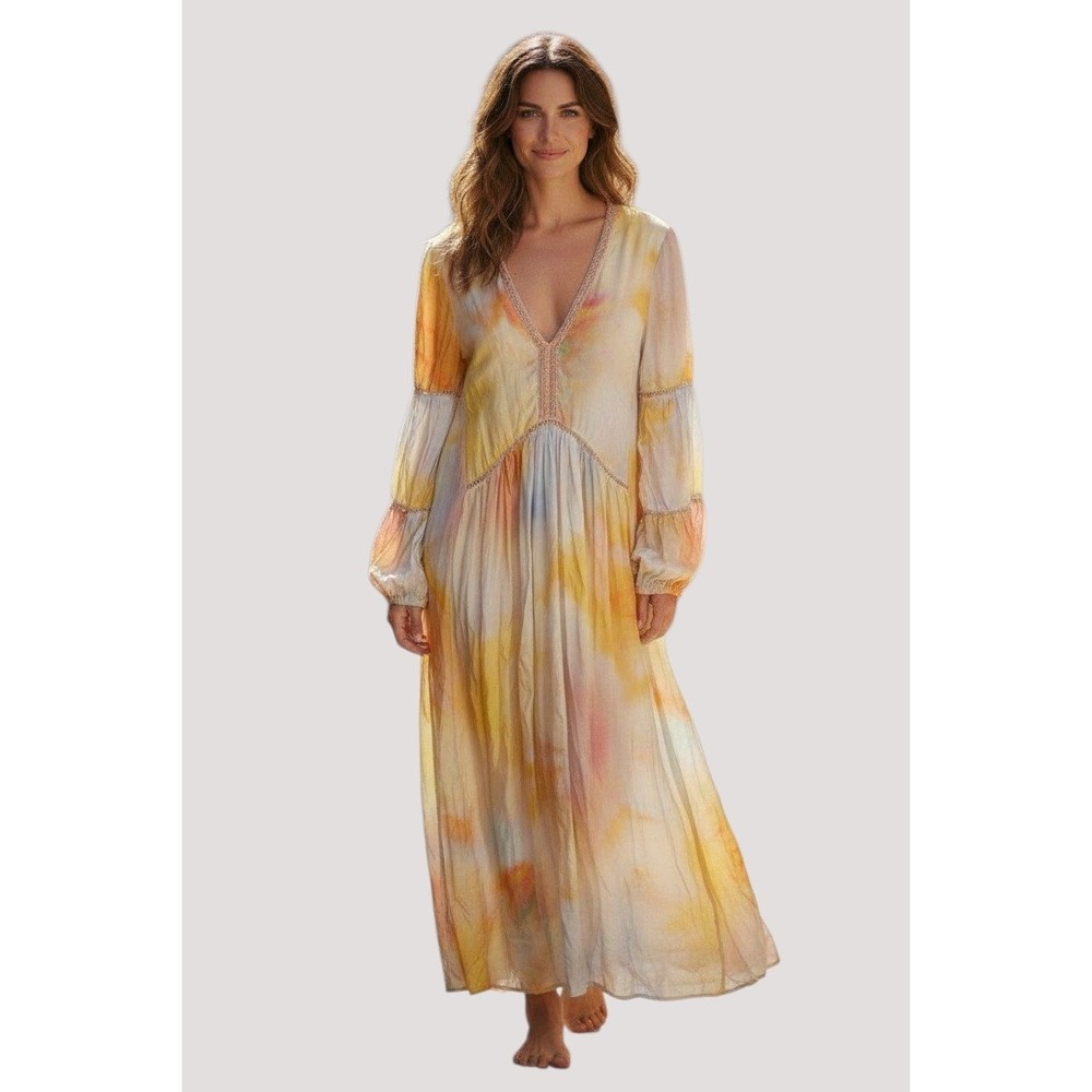 Anthropologie Bl-nk London Celestine Tie-Dye Maxi Dress Size S